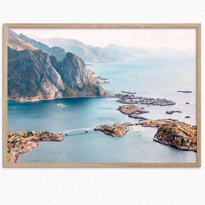 Lofoten Islands Printable Fine Art Digital Download Photography, Lofoten Panorama Poster, Scandinavia coastal Print, Coastline Norway art