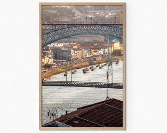 Printable Porto Portugal Wall Art Travel Print Home Decor Boats City Port Photography Porto City Fine Art Print Porto Bridge Douro river art