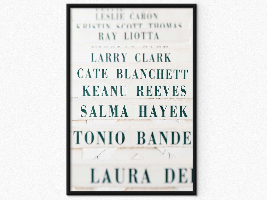 Printable Keanu Reeves Name Wall Art Photography Deauville Boards VIP ...