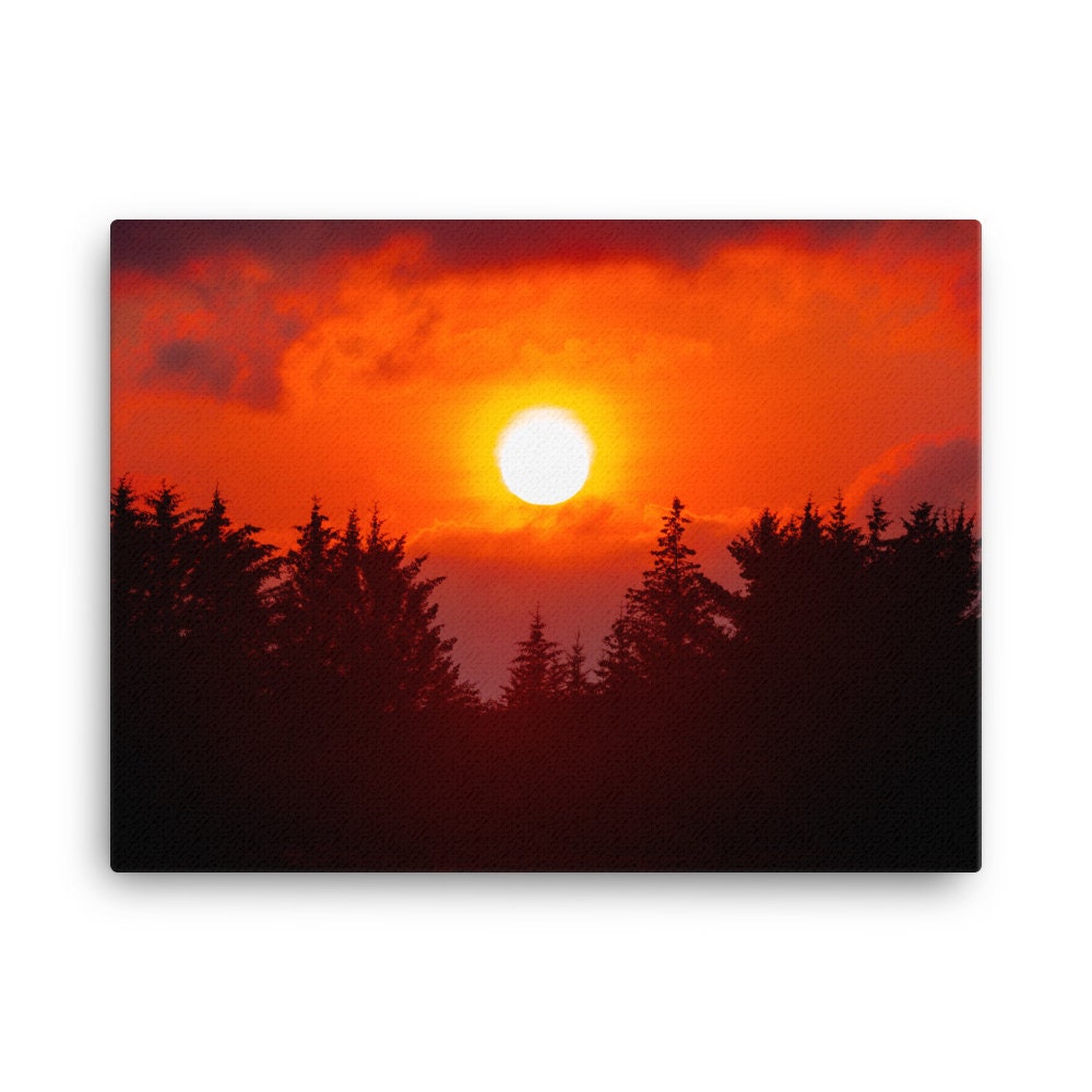 Rising Sun Behind the Mountains Nature Scene Copper Wall Art