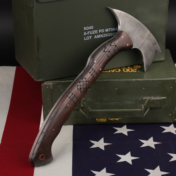 Full tang tomahawk, Tactical axe, Combat axe, Forged tomahawk, Throwing axe, Tomahawk axe, Battle axe, Custom tomahawk gift, Indian axe