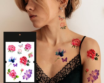 Temporary tattoo watercolor - Etsy México Temporary tattoo watercolor - Etsy México
