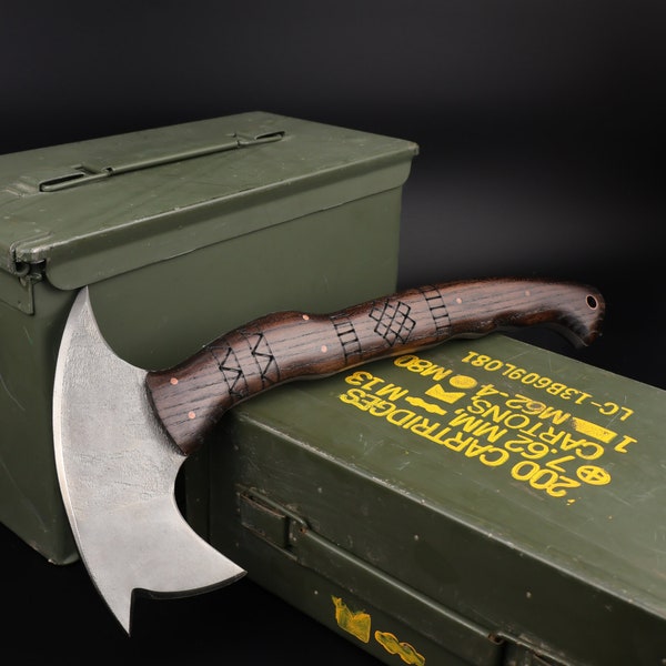 Tactical tomahawk, Forged battle axe, Indian tomahawk, Handmade full tang axe, Throwing axe gift, Engraved combat axe, Tomahawk hatchet gift