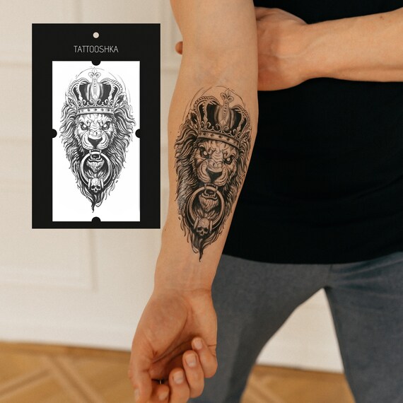 Large Temporary Tattoo Animal Print Temporary Tattoo Lion - Etsy Large Temporary Tattoo Animal Print Temporary Tattoo Lion - Etsy