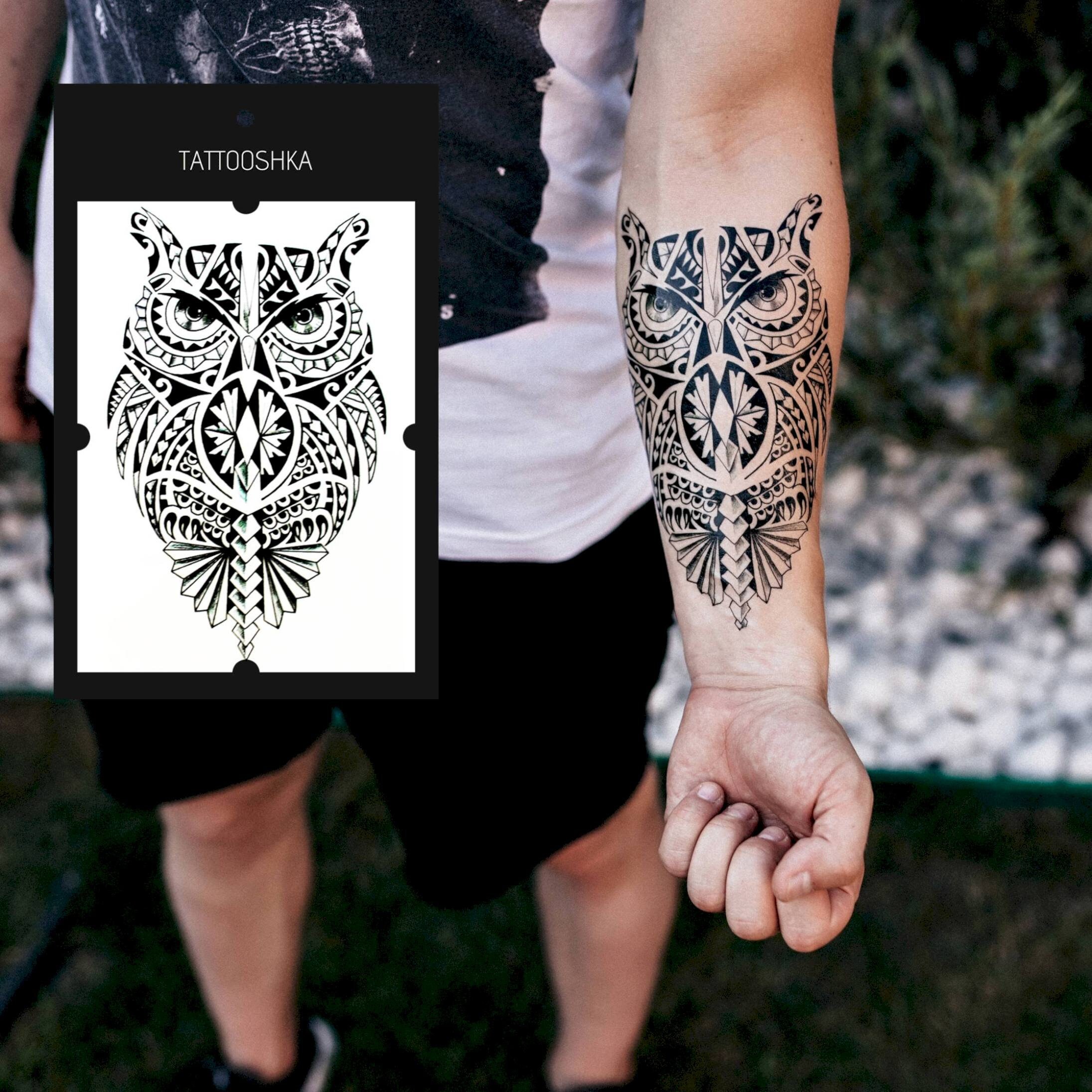 Sugar Owl Temporary Tattoo  EasyTatt