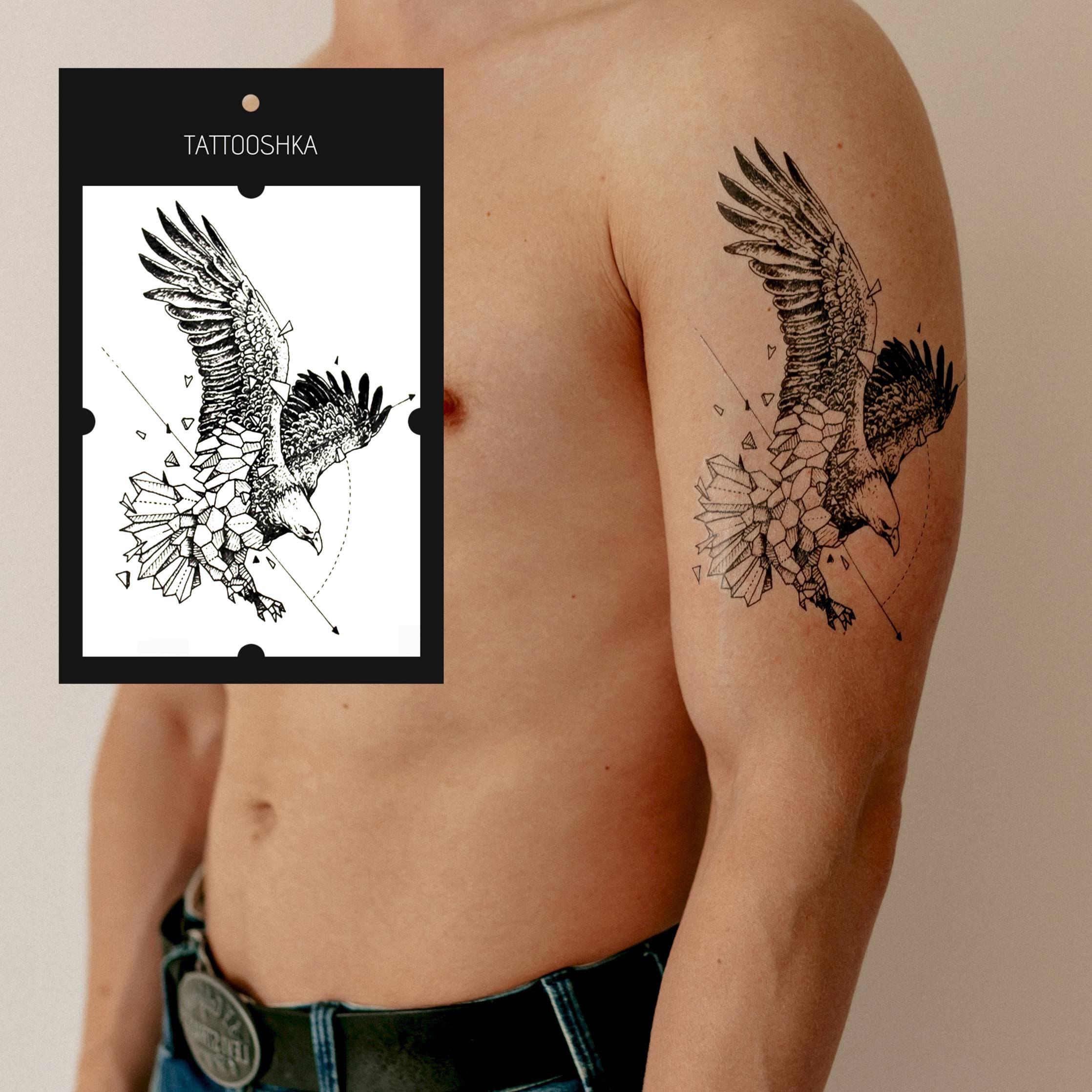 Woman In Eagle Tattoo In Back Wearing Black Bra Picture Image 109922394