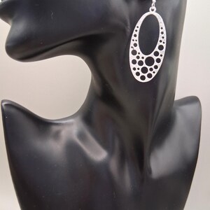 Oval silver earrings