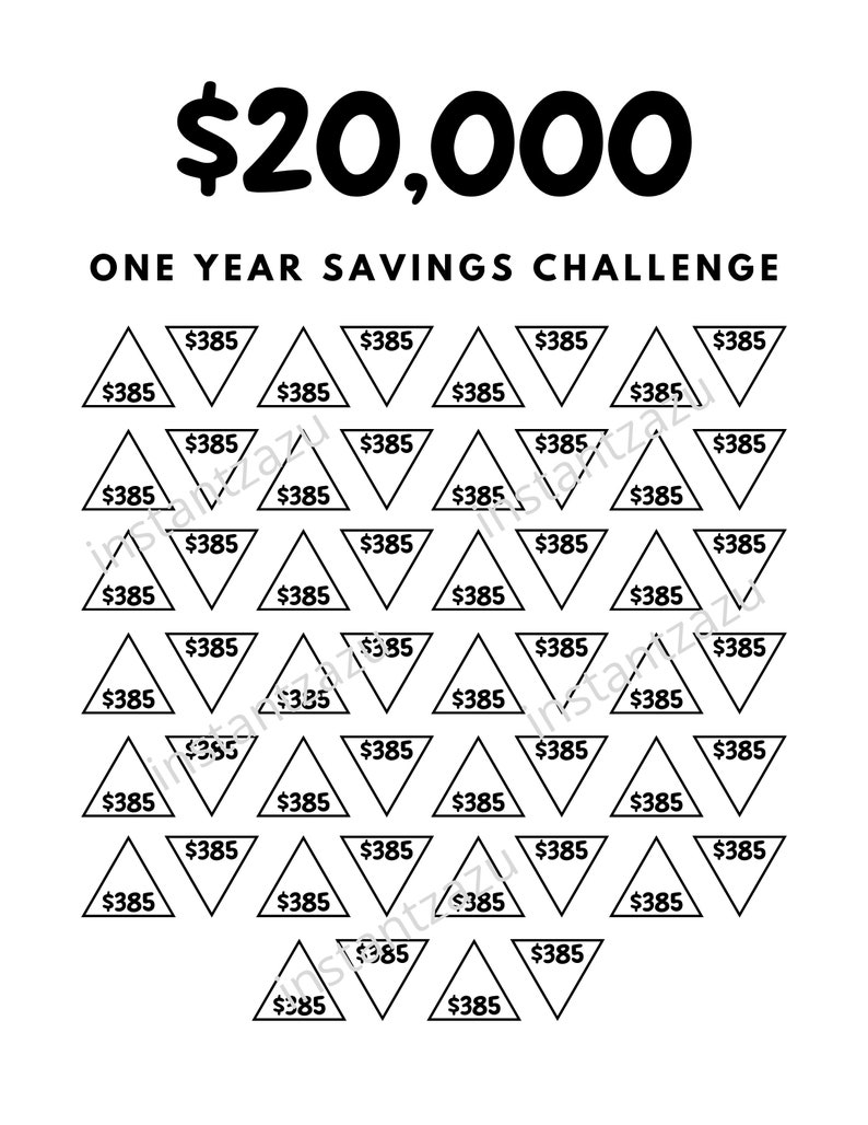 Save 20k In One Year Money Saving Challenge 20k 20000 Etsy save-20k-in-one-year-money-saving-challenge-20k-20000-etsy