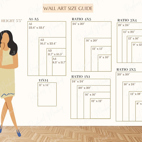 Wall Art Size Guide, Frame Size Guide, Print Size Guide, Poster Size Chart, Wall Display Guide, Artwork Size Guide, Vertical Frame, Inch