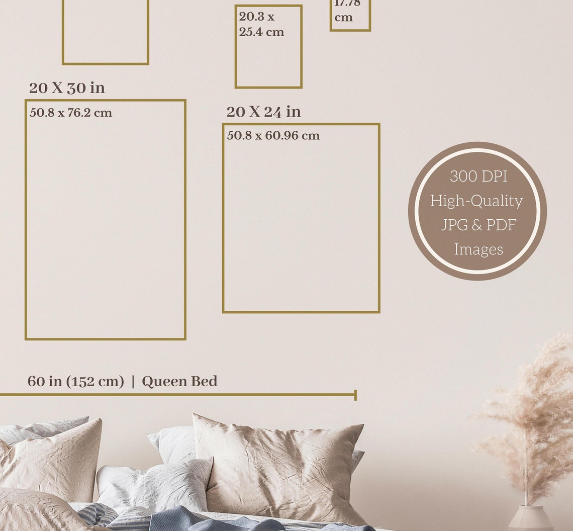Wall Art Size Guide, Vertical Frame Size Guide, Print Size Guide