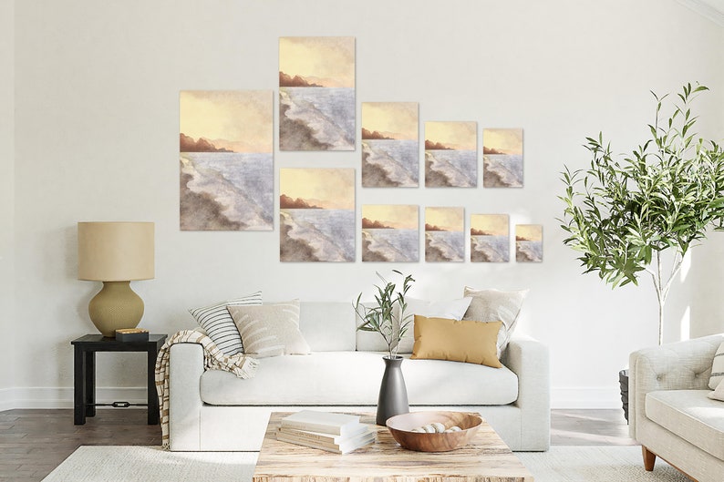 Two Set Canvas Size Guide, JPG, PDF, Canva, Wall Art Size Guide, Print