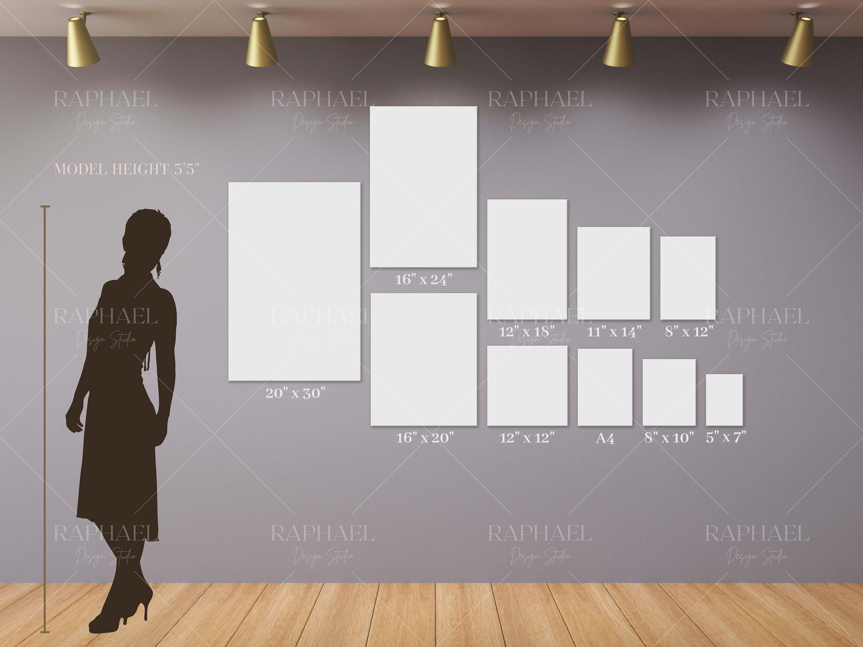 Canvas Size Guide, JPG, PDF, Canva, Wall Art Size Guide, Print Size