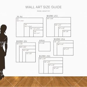 guida alle dimensioni della MINIMAL__Wall, guida alle dimensioni della cornice, guida alle dimensioni della stampa, tabella delle dimensioni del poster, guida alle dimensioni dell&#39;opera d&#39;arte, cornice orizzontale, pollici