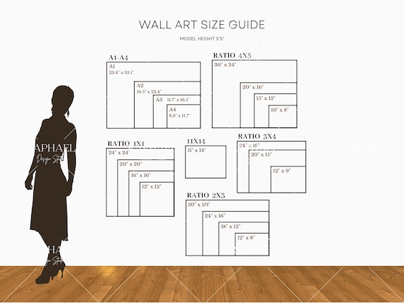 Minimal__wall Art Size Guide Frame Size Guide Print Size - Etsy