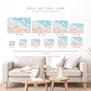 Three Neutral Color, Wall Art Size Guide, Frame Size Guide, Print Size Guide, Poster Size Chart, Artwork Size Guide, Horizontal, Inch