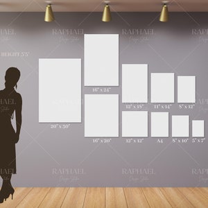 Guida alle dimensioni della tela, JPG, PDF, Canva, Guida alle dimensioni della decorazione da parete, Guida alle dimensioni della stampa, Guida alle dimensioni della grafica, Tela verticale, Pollici