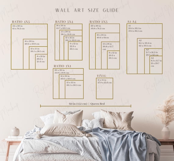 Wall Art Size Guide Vertical Frame Size Guide Print Size Etsy UK