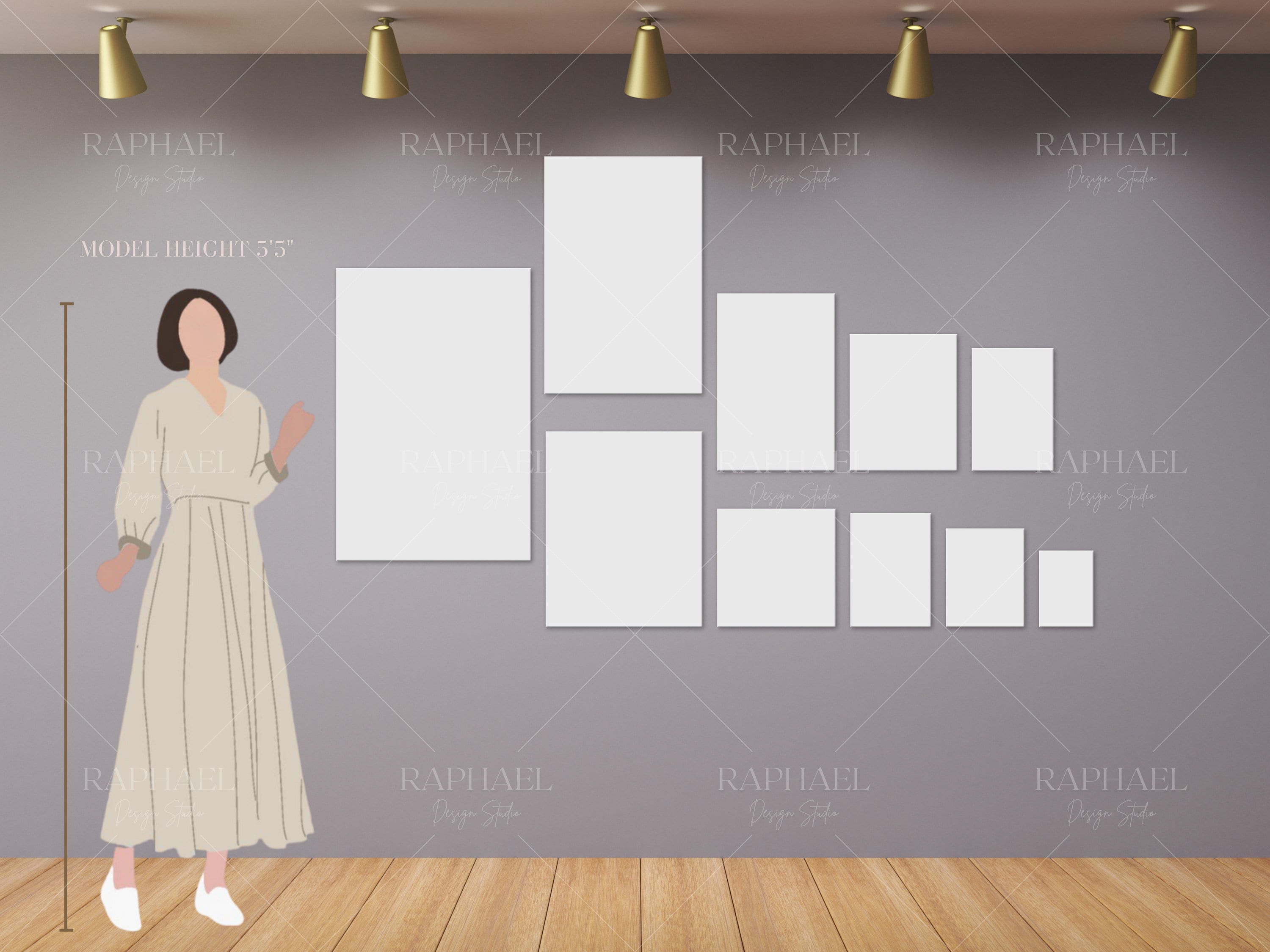 Two Set Canvas Size Guide, JPG, PDF, Canva, Wall Art Size Guide, Print