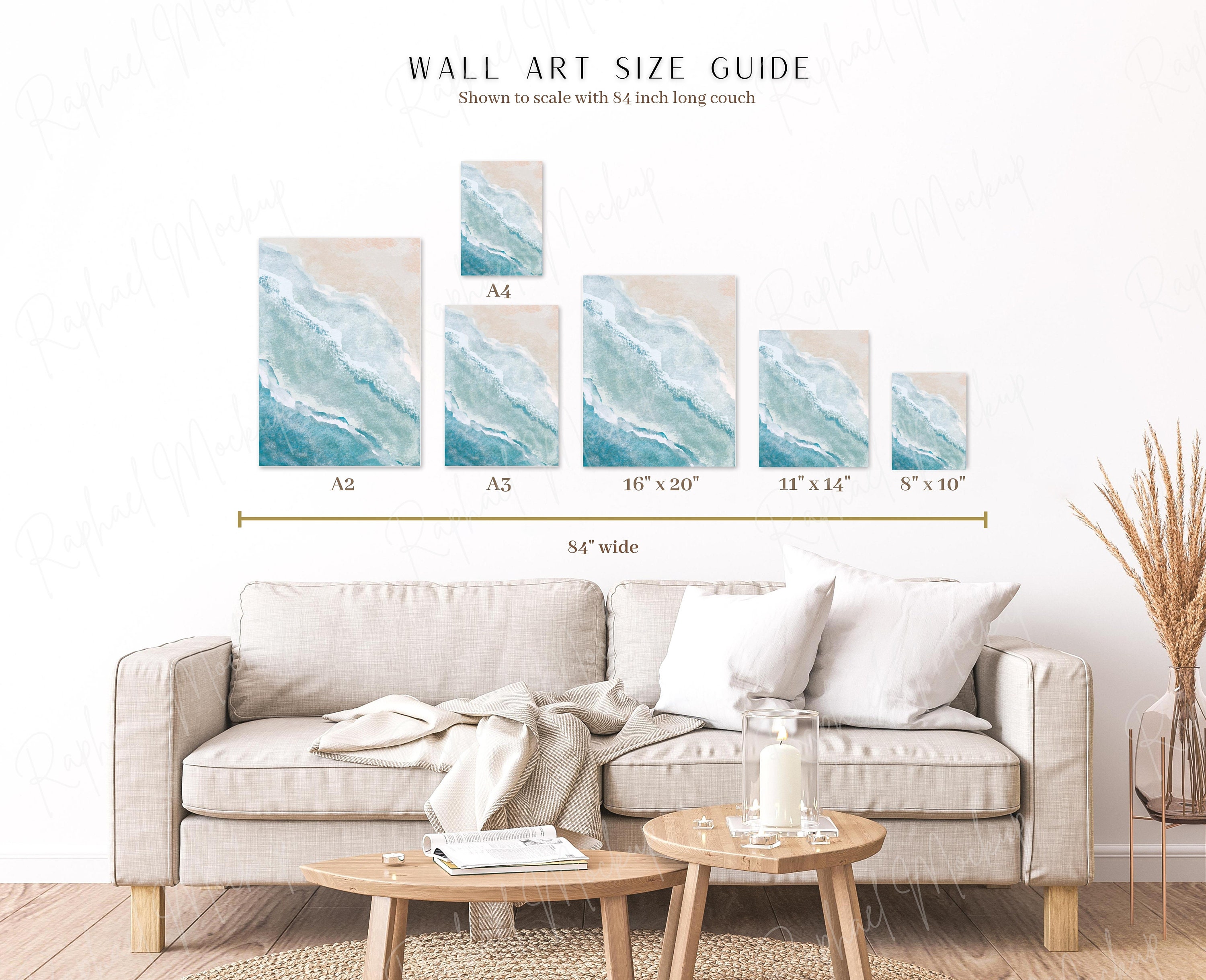 Wall Art Size Guide, Frame Size Guide, Print Size Guide, Poster Size Chart, Wall Display Guide