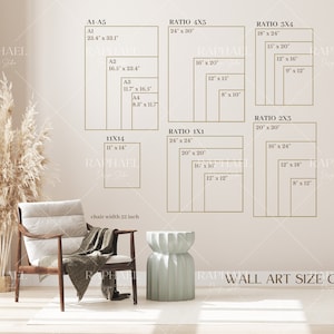 Wall Art Size Guide, Frame Size Guide, Print Size Guide, Poster Size Chart, Wall Display Guide, Artwork Size Guide, Vertical Frame, Inch