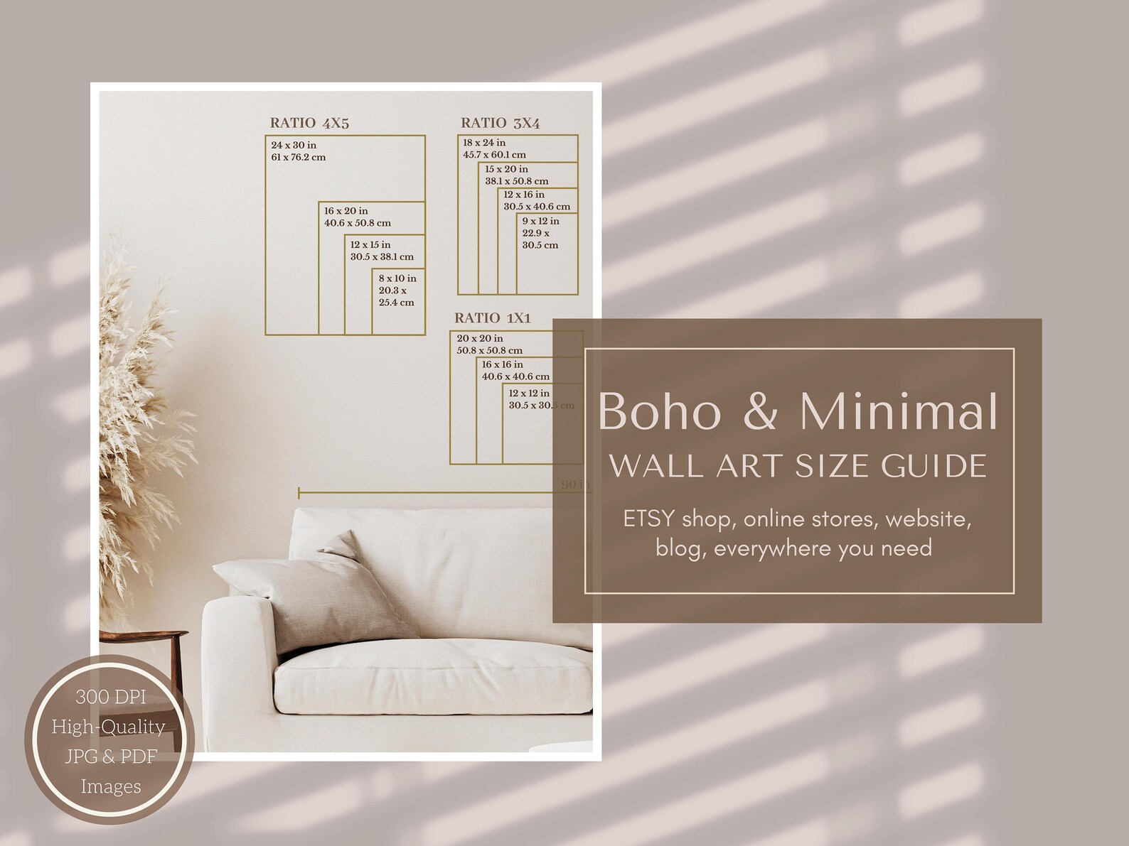 Wall Art Size Guide, Frame Size Guide, Print Size Guide, Poster Size