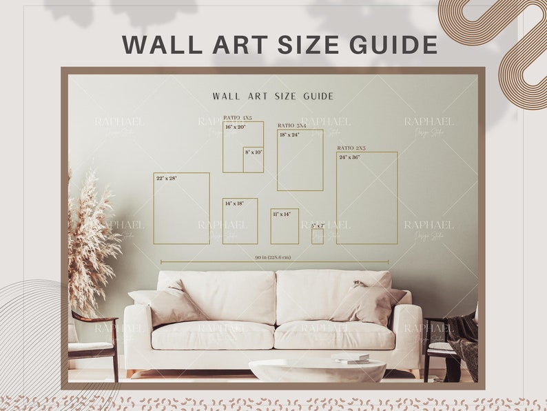 Wall Art Size Guide Frame Size Guide Print Size Guide - Etsy