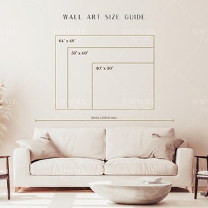 BIG SIZE__Wall Art Size Guide, Frame Size Guide, Poster Size Chart, Wall Display Guide, Artwork Size Guide, Horizontal Frame, Inch