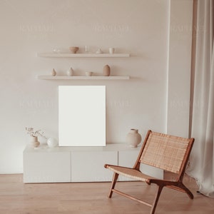Boho Frame Mockup, Minimalist, Wall Frame Mockup, Poster Mockup, Interior Mockup, Wood Frame Mockup, Wall Art Mockup, Vertical Mockup Frame