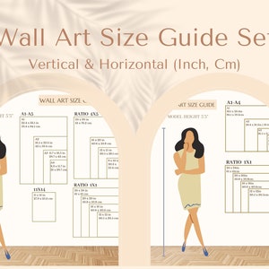 SET__Verticale, Orizzontale, Guida alle dimensioni della grafica da parete, Guida alle dimensioni della cornice, Guida alle dimensioni di stampa, Tabella delle dimensioni del poster, Guida alla visualizzazione della grafica da parete, Pollici e cm
