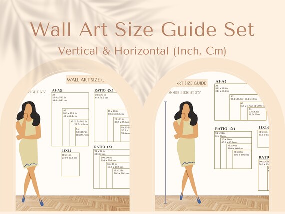 Set__vertical Horizontal Wall Art Size Guide Frame Size - Etsy