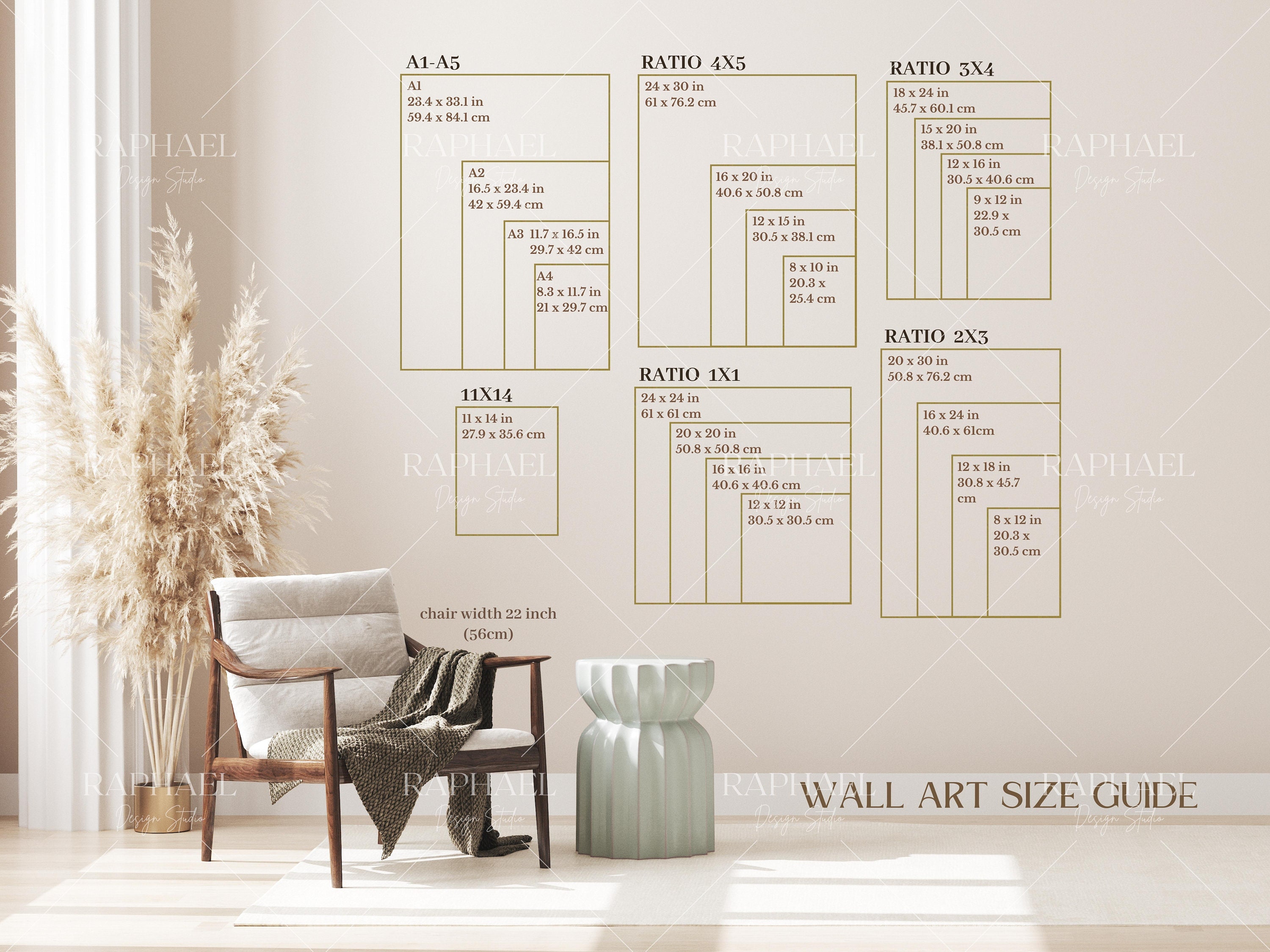 Square Canvas Wall Art Size Guide, Canvas Print Size Guide, Wall Art  Display Guide, Canvas Size Comparison Chart, Canvas Size Chart PSD 