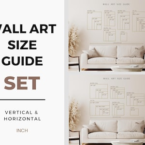 SET__Vertical, Horizontal, Wall Art Size Guide SET, Frame Size Guide, Print Size Guide, Poster Size Chart, Wall Artwork Display Guide, Inch