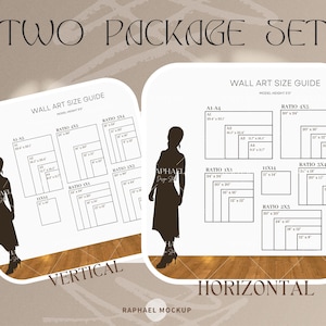 MINIMAL__SET__Vertical, Horizontal, Wall Art Size Guide SET, Frame Size Guide, Print Size Guide, Poster Size Chart, Inch