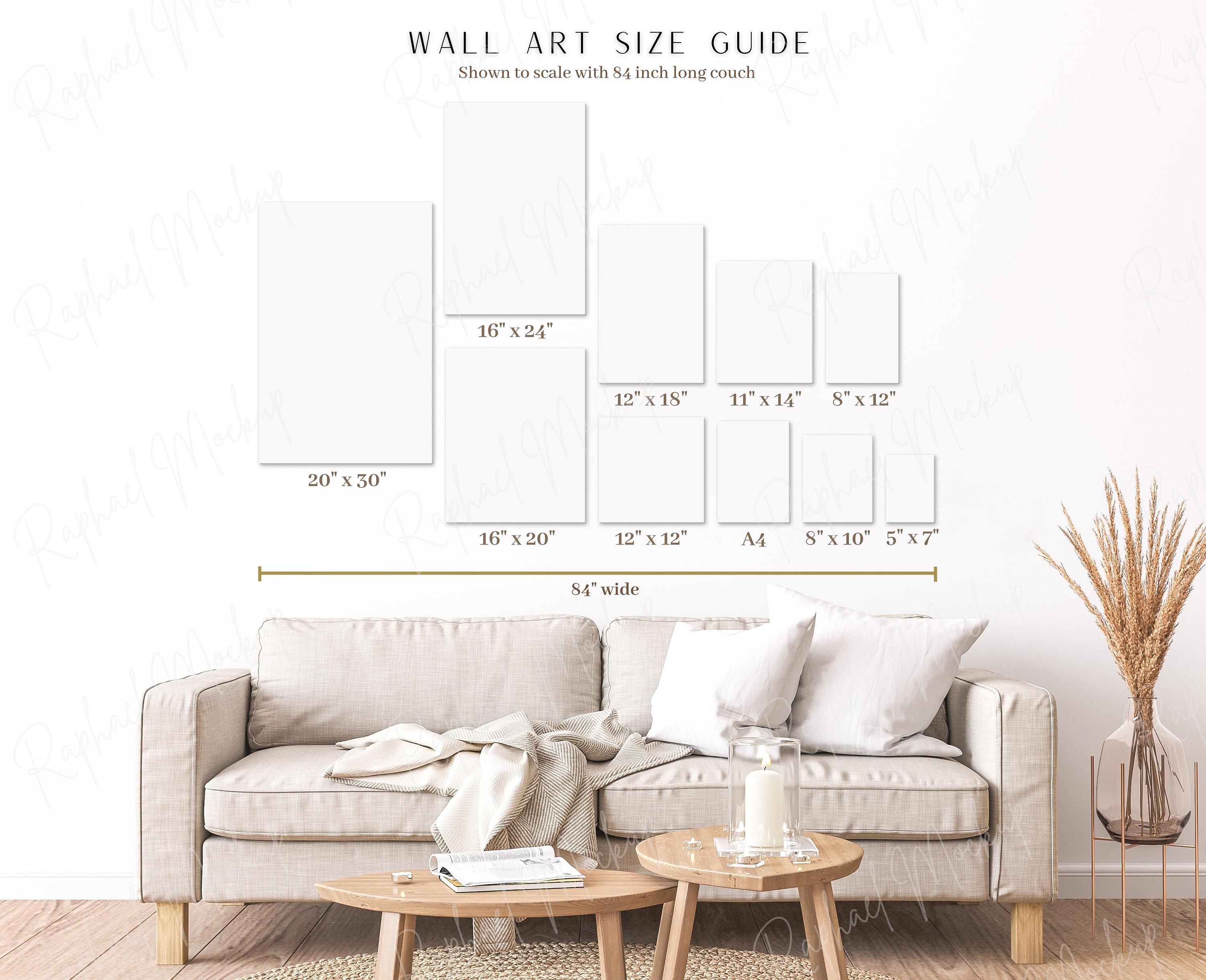 Three Neutral Color Wall Art Size Guide Frame Size Guide - Etsy