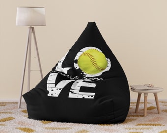 Personalized Softball Bean Bag Chair Cover, home gifts, custom bean bag chair, home decor, gifts