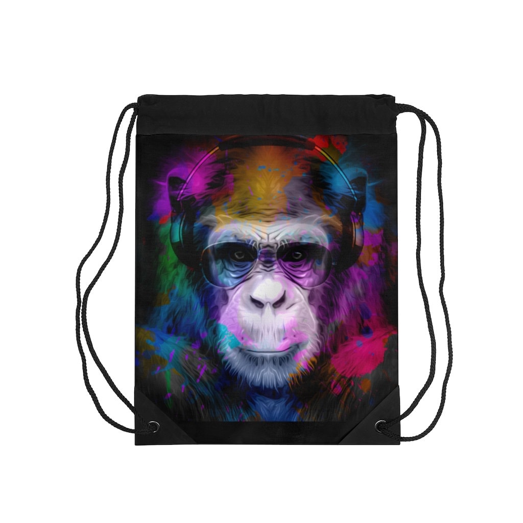 Monkey Drawstring Bag Printed Tote Bag Drawstring Backpack Etsy UK