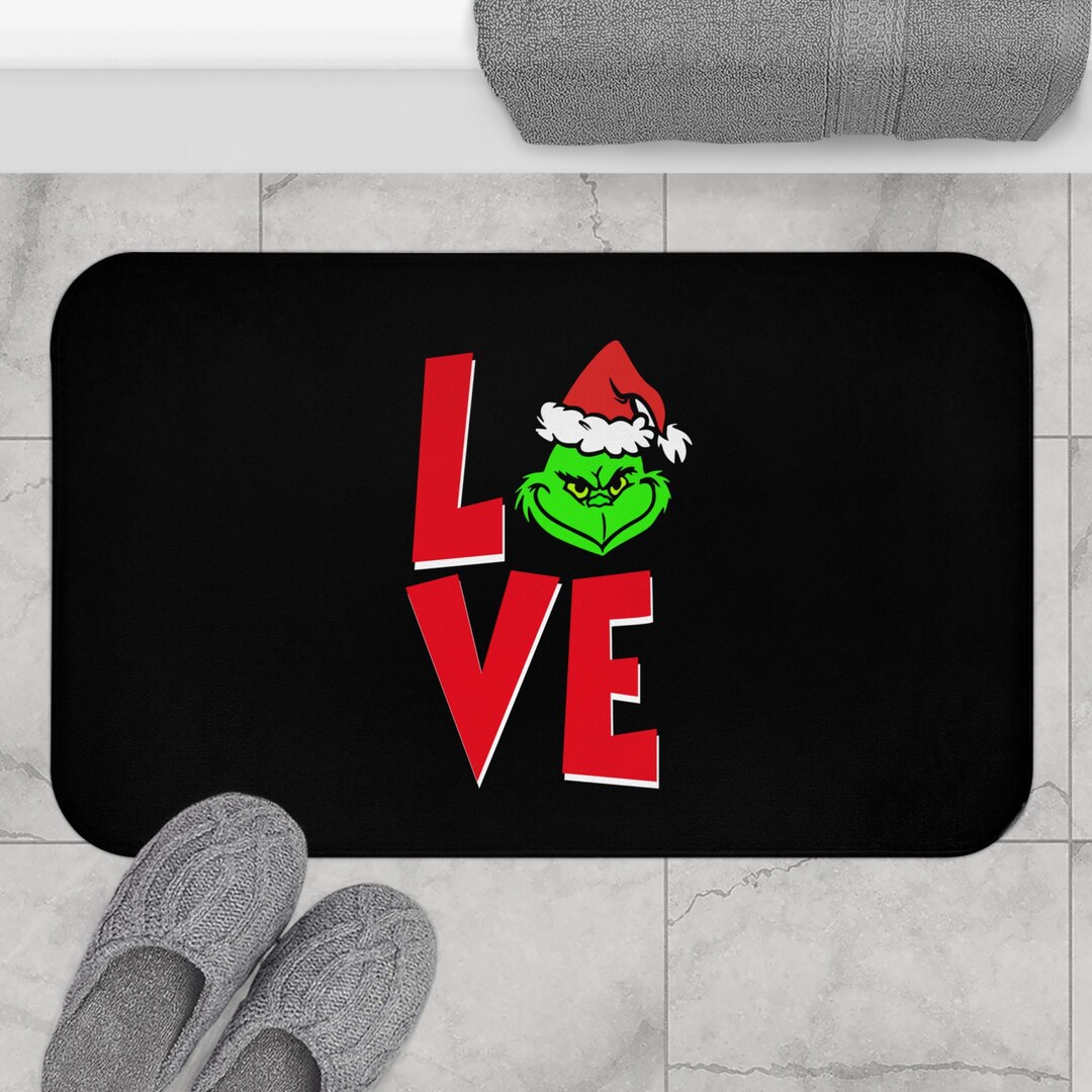 Grinch Bath Mat | Merry Grinchmas Bathroom Decor | Funny Christmas ...
