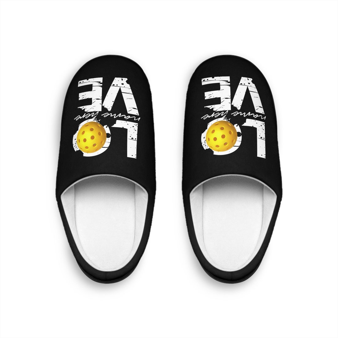 Personalized Pickleball Men's Indoor Slippers, Mens Slippers, House