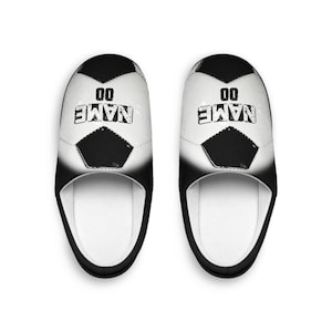 Personalized Soccer Men&#39;s Indoor Slippers, Custom slipper, Christmas slippers. house slippers, holiday slippers, gifts for him