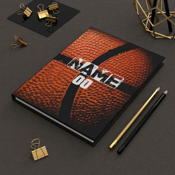 Basketball Hardcover Journal Matte, custom notebook, custom journal, home gifts, gifts for her, gifts for him. gifts