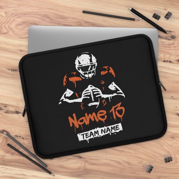 Personalized Football  Laptop Sleeve, Computer Accessories, laptop, computer bag, computer sleeve, tech accessories, gifts