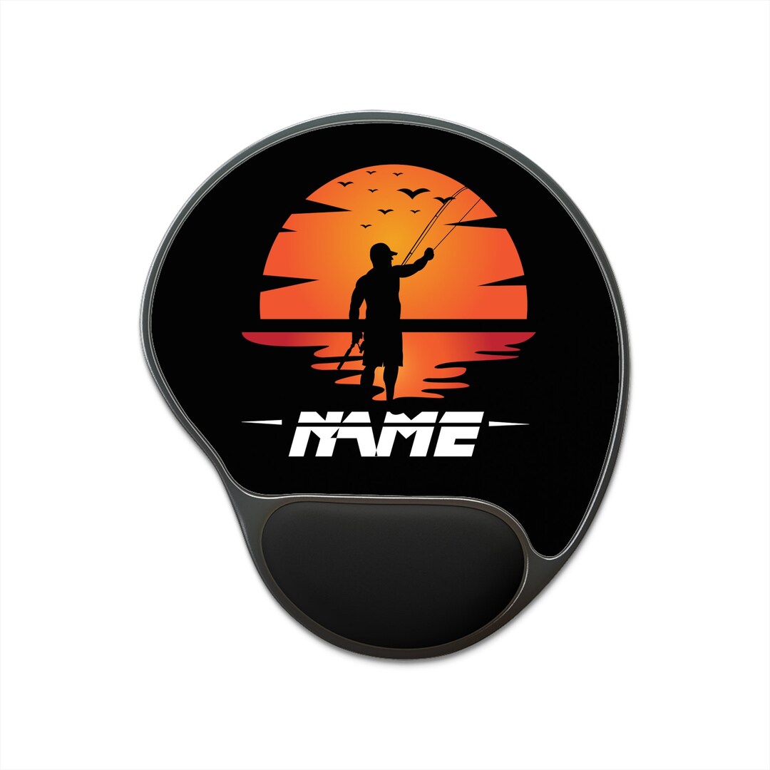 Personalized Fishing Mouse Pad With Wrist Rest Computer Etsy