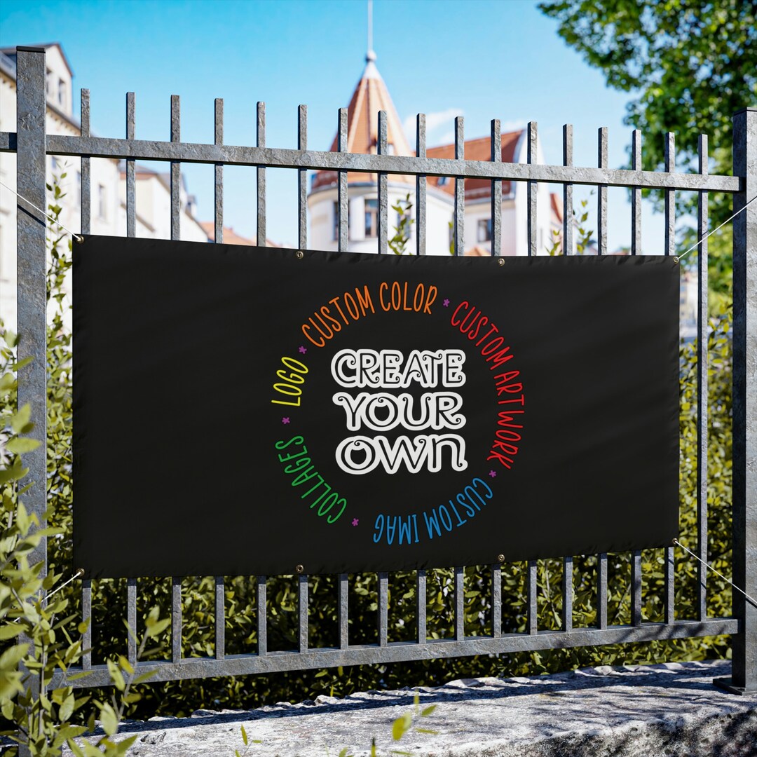 CREATE YOUR OWN Vinyl Banners Horizontal Wall Banners Party Etsy