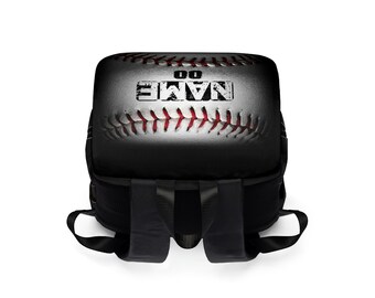 Custom Name & Number Baseball Backpack - High Capacity Student Sport Bag For Youth, Men, Women