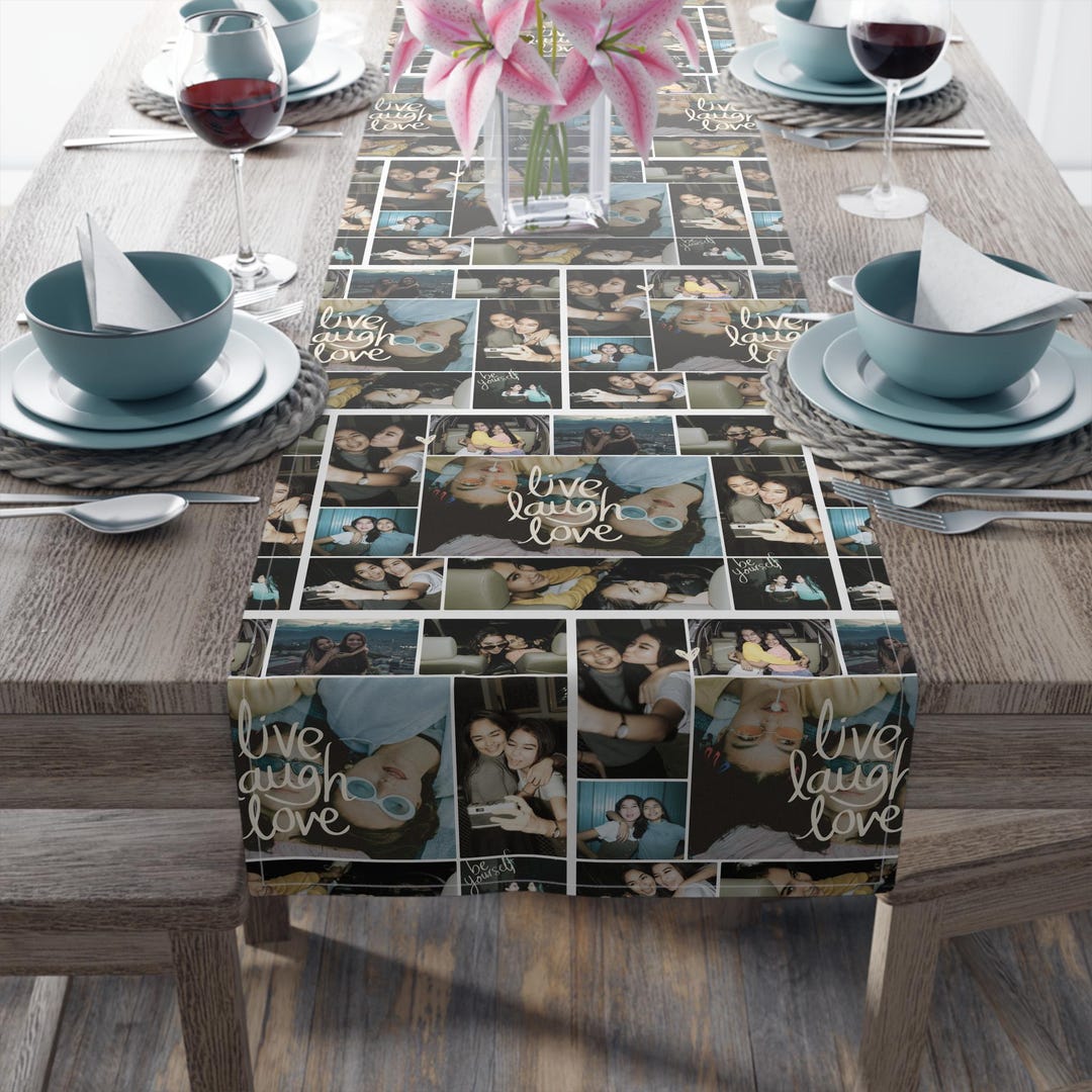 Colorful Collage Table Personalized Photo Collage Table Runner – Custom Family Decor - Etsy