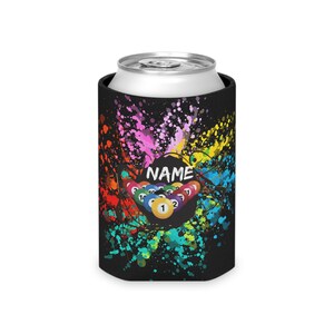 Personalized Billiard Can Cooler, Insulated Drink Holder