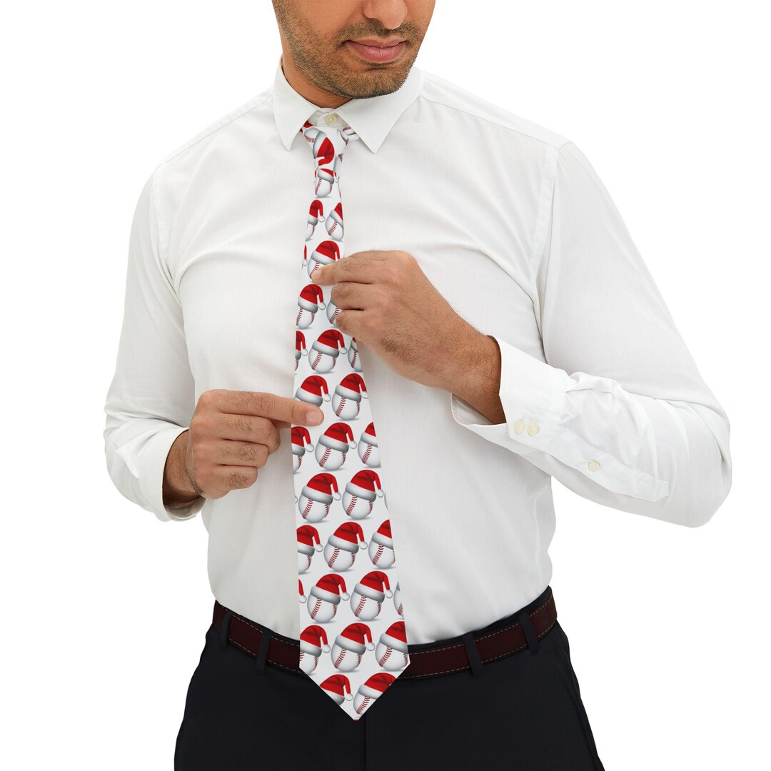 Baseball Christmas Necktie, Christmas, Holiday, Christmas Tie, Holiday