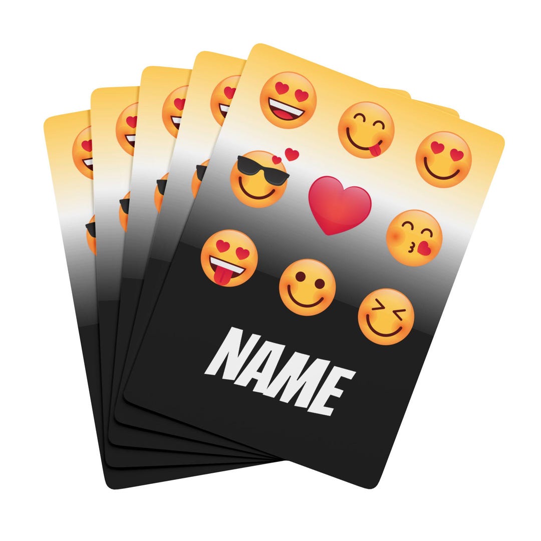 Personalized Emoji Playing Cards, Personalized Deck of Cards ...