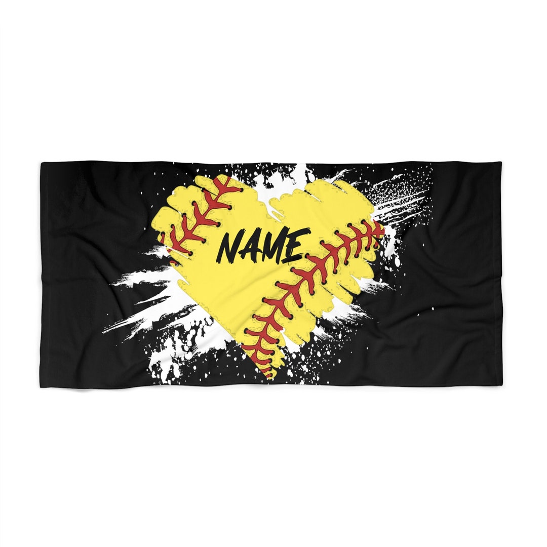 Personalized Softball Beach Towel, Custom Towel, Summer Towel, Pool