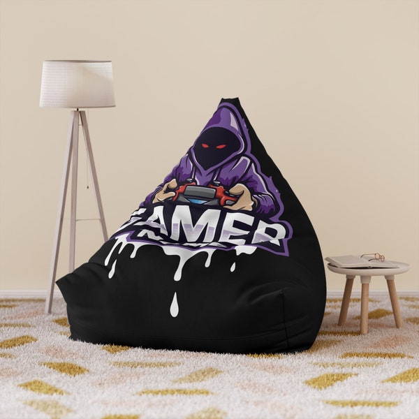 Personalized Gamer Bean Bag Chair Cover, home gifts, custom bean bag chair, home decor, gifts